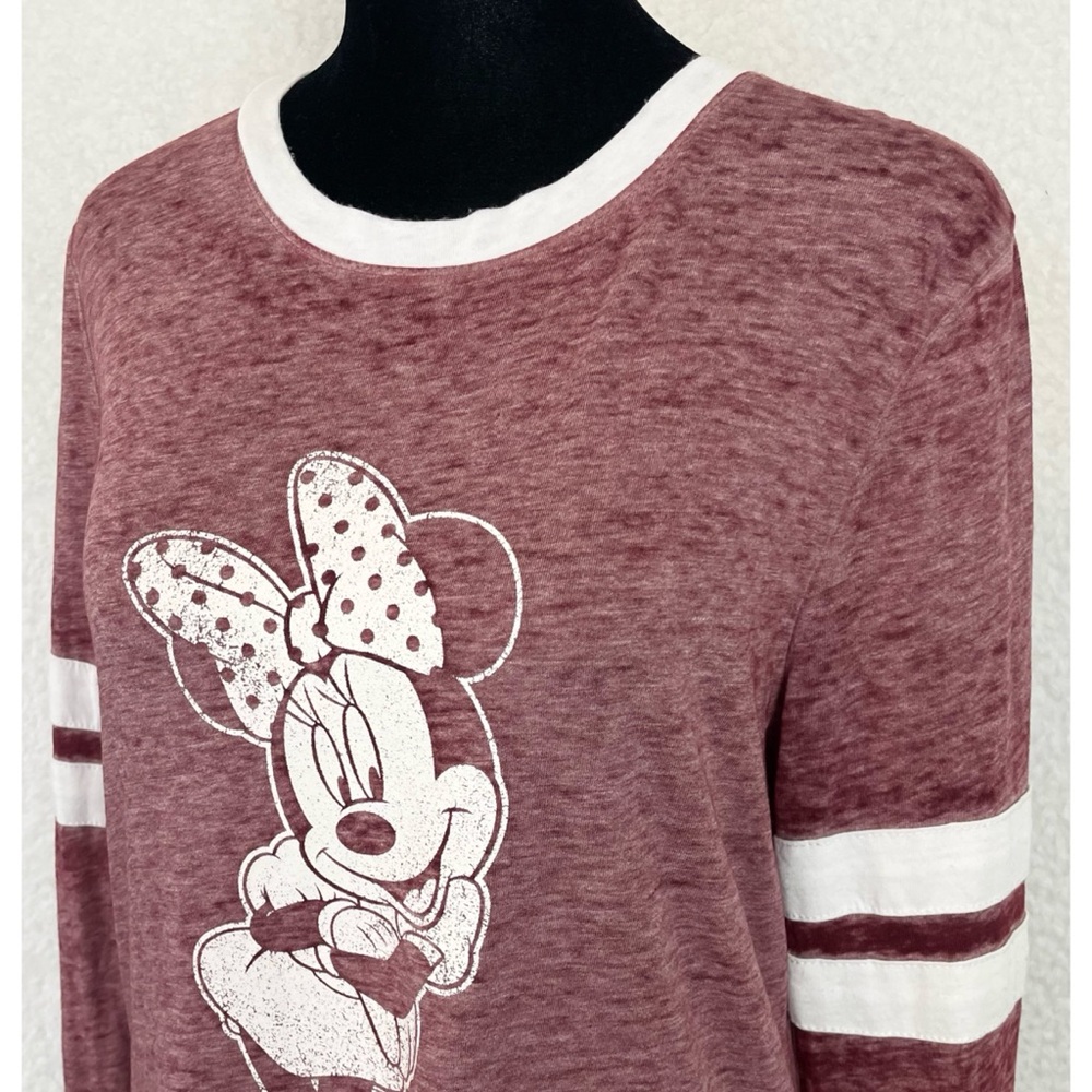 (NWT) DISNEY • Maroon/White Minnie Mouse Long Sleeve Casual Shirt, M - Picture 5 of 14